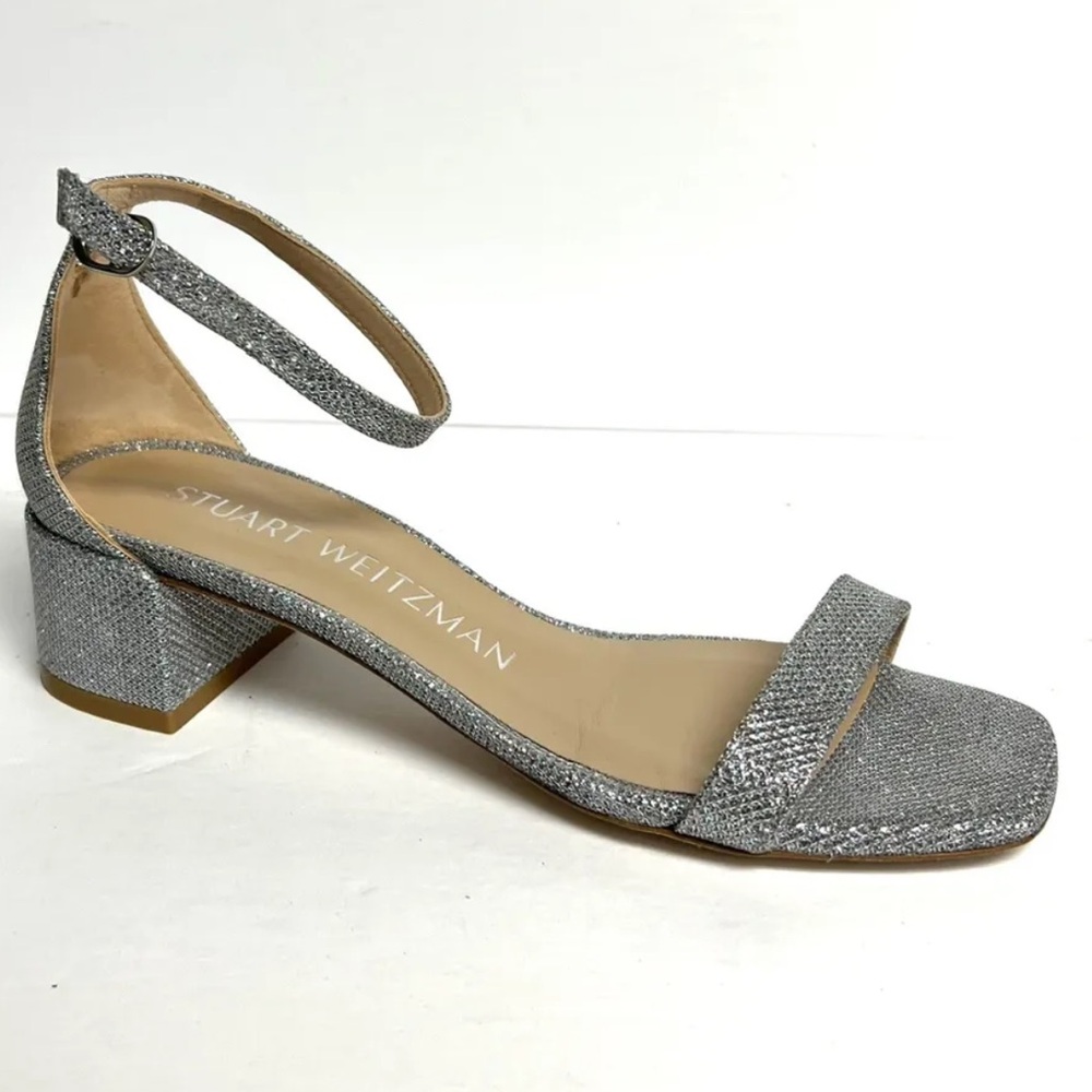 Stuart Weitzman Nearly Nude iridescent, Glitter Sandals size 7.5